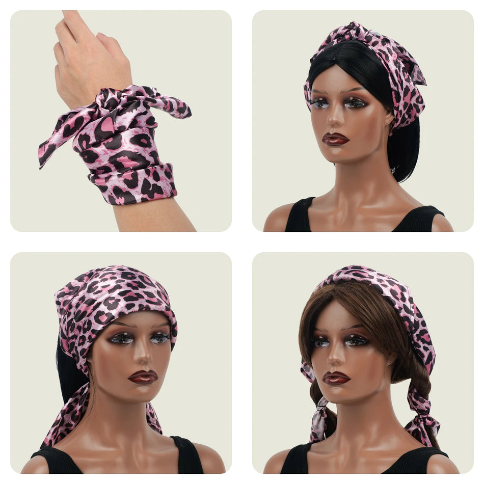 Chic Leopard Headscarf &ndash; Luxurious Silk Cashmere Wrap