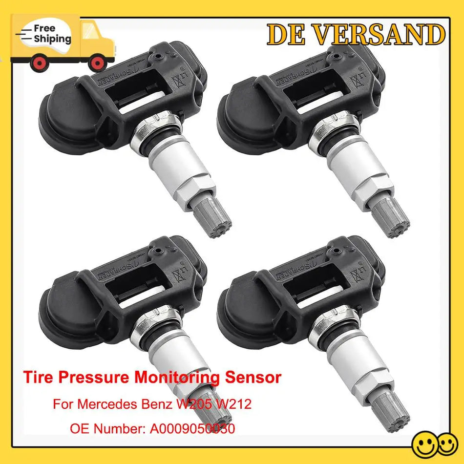 Súprava 4 TPMS senzorov na výmenu priamy fit pre zadný systém monitorovania tlaku v pneumatikách pre Mercedes-Benz A0009050030