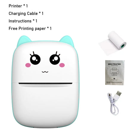 Mini Pocket Printer 57mm - Wireless Bluetooth 200dpi Blue Printer