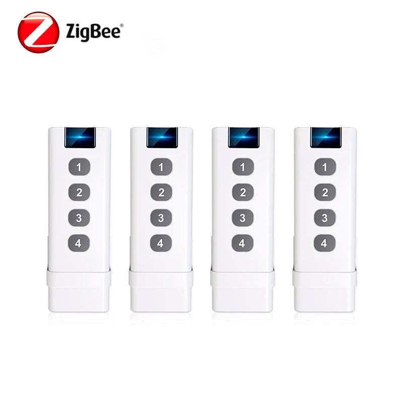Tuya ZigBee Smart Scene Switch (1-4 Gang) - Portable Home Automation Control 4Pcs Zigbee