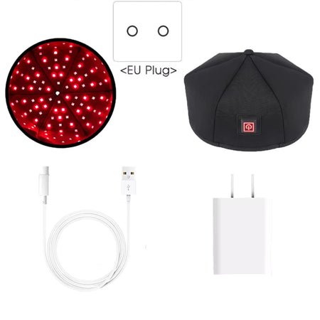 Hair Growth Cap 660 LED Light Therapy &ndash; Anti Hair Loss EU PLUG Black