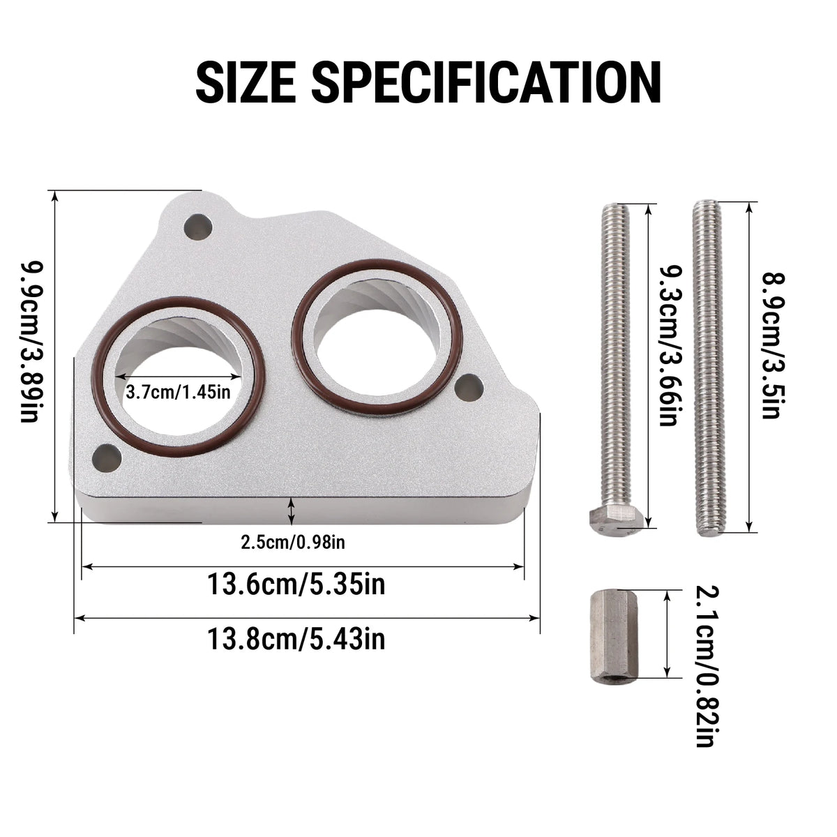 Billet Throttle Body Spacer 6061 Aluminum for GMC C1500 C2500 C3500 4.3L-5.7L by InterCyprus Trading Ltd