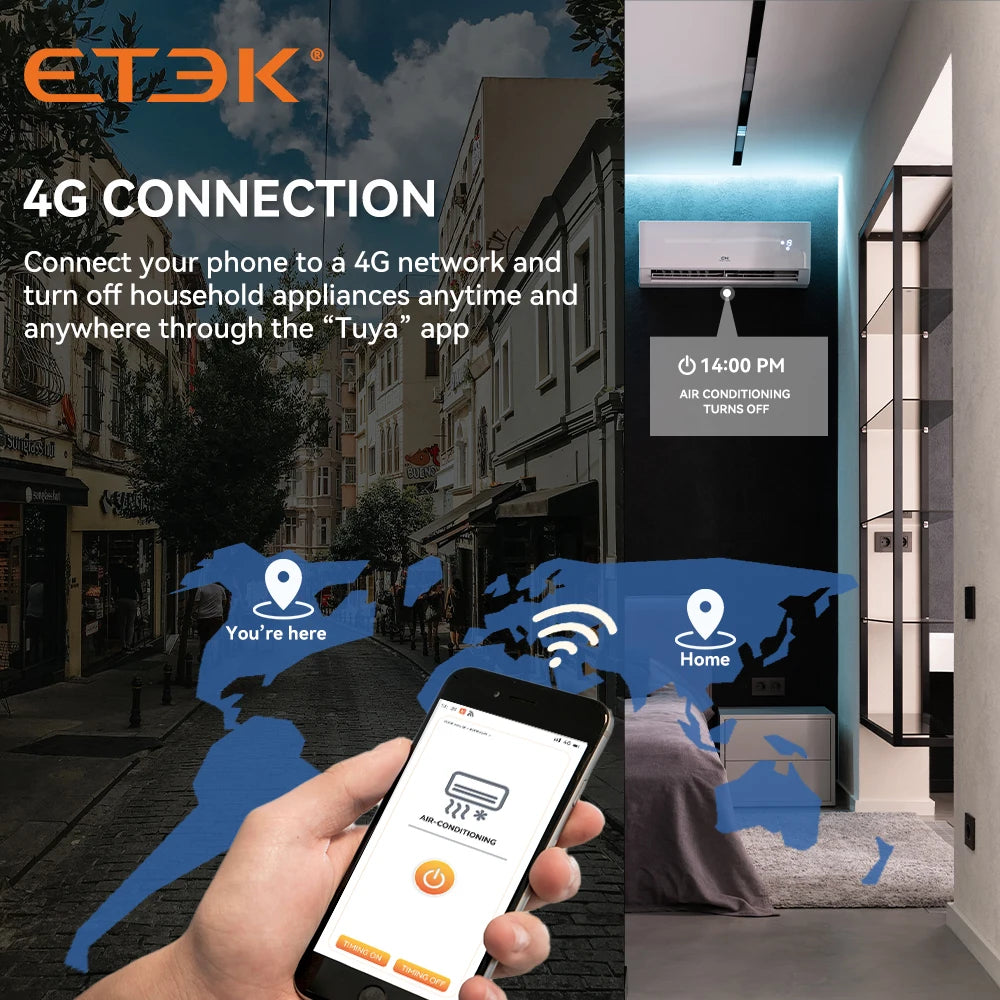 ETEK EKR3 WiFi Smart Circuit Breaker with Timed Control and Short Circuit Protection