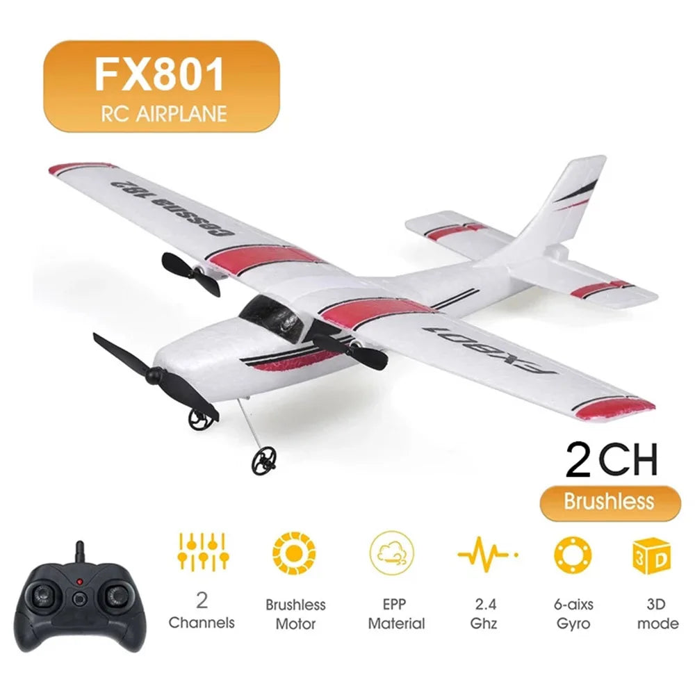 Fremego FX801 RC Plane - EPP Foam Glider 2.4G Remote Control Aircraft for Kids
