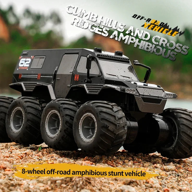 8x8 RC Car 8WD Off-road Amphibious Stunt Vehicle - Waterproof Racing Truck