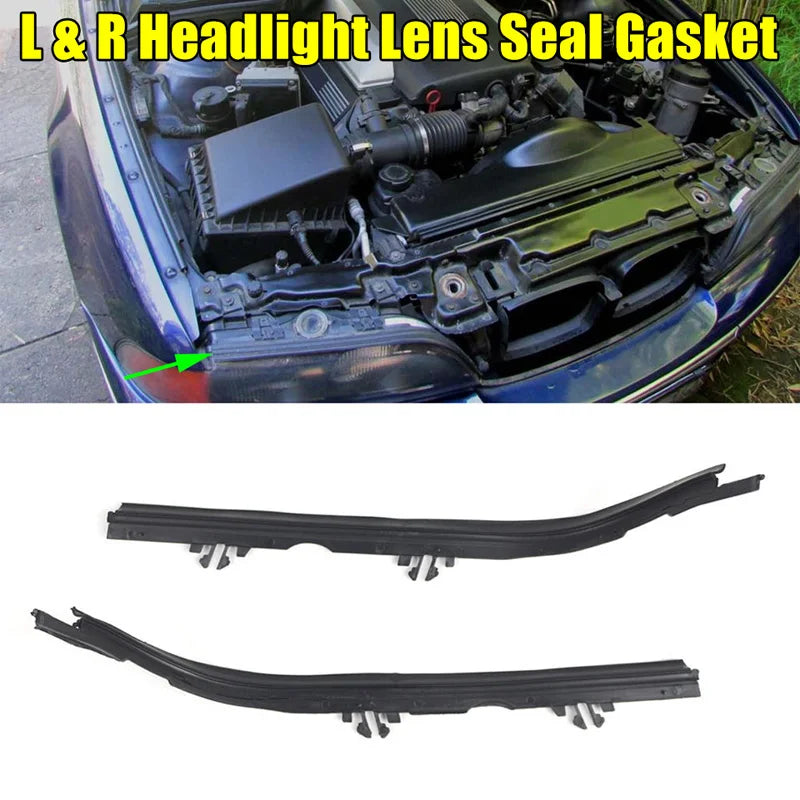 Uszczelka reflektora do BMW serii 5 E39 lewa i prawa, czarny plastik