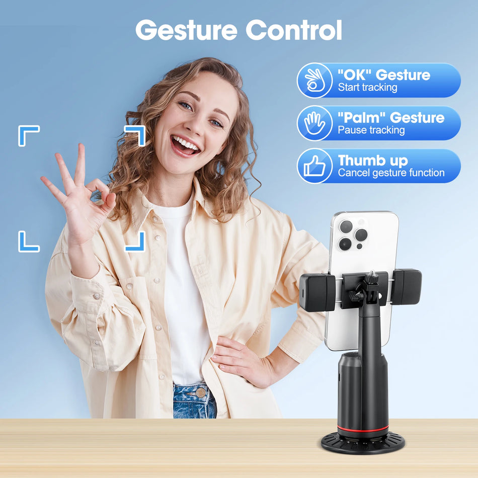 Auto Face Tracking Phone Holder Tripod With Remote Light