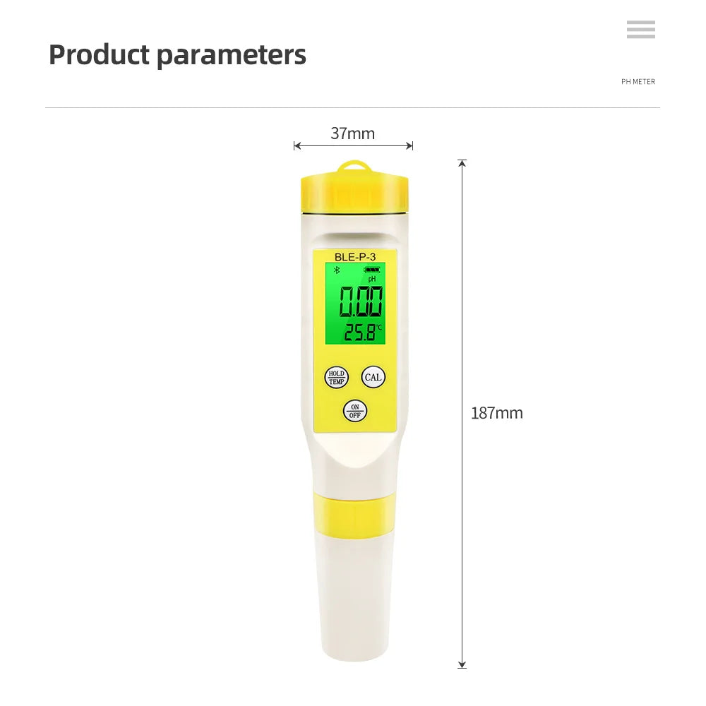 BLE-P-3 Portable PH Meter &ndash; Bluetooth App Control Pro