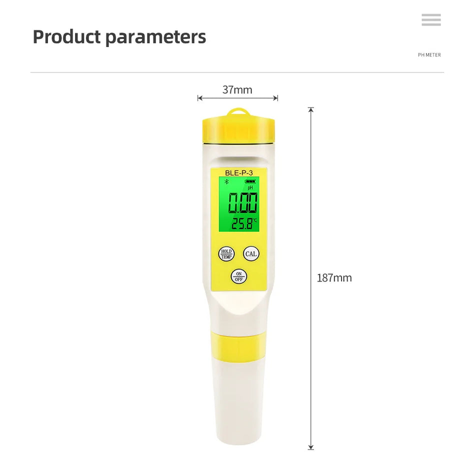 BLE-P-3 Portable PH Meter &ndash; Bluetooth App Control Pro