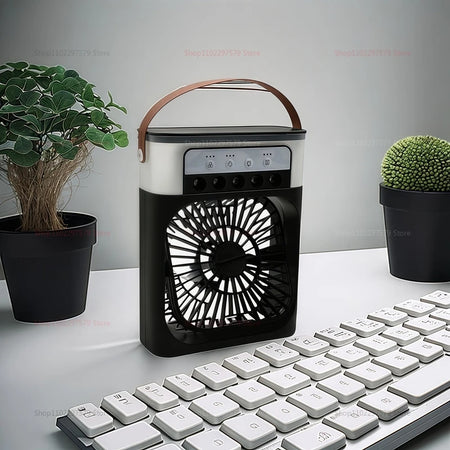 3-in-1 Portable Air Cooler Fan Humidifier with LED Light