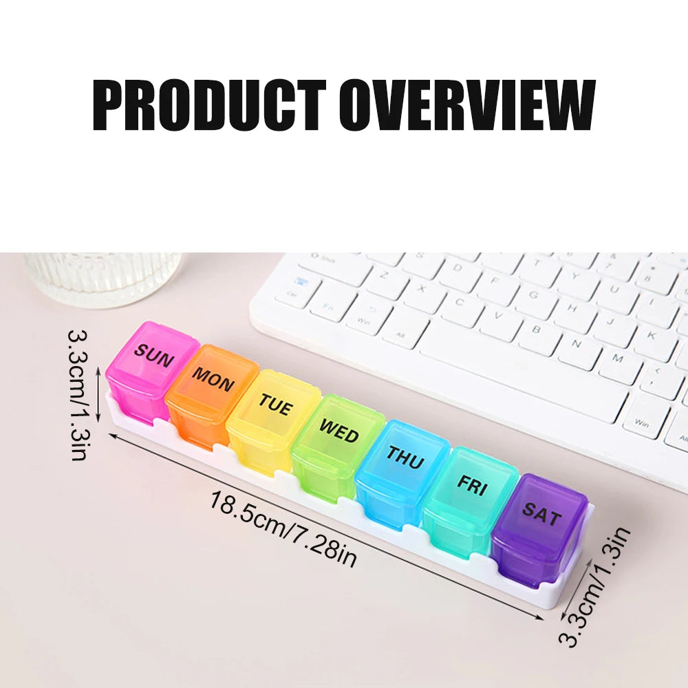 YQQGD 7 Day Pill Organizer &ndash; BPA Free and Travel Friendly
