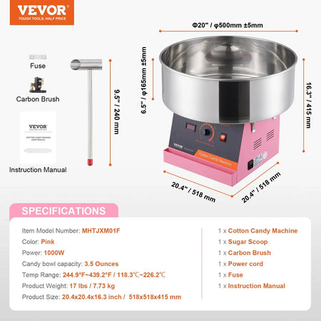 Commercial Cotton Candy Machine With Stainless Bowl Pink / spain