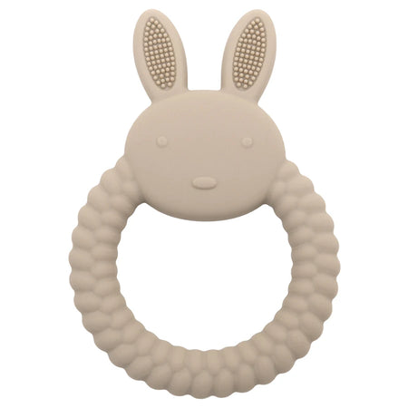 Muslin Life BPA-Free Silicone Baby Teether - Cute Cartoon Rabbit Design 004 taupe