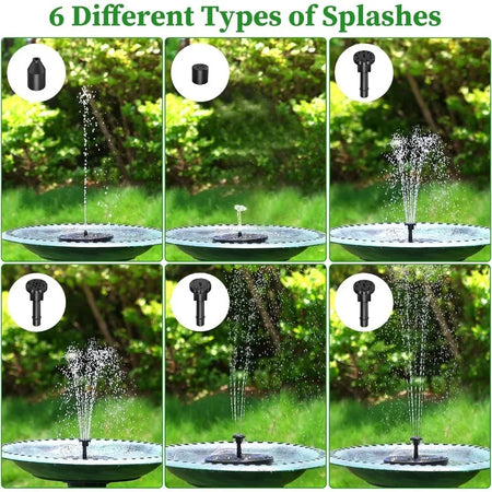 1W/1.5W/2.5W Outdoor Solar Fountain Kit &ndash; Six Nozzle System