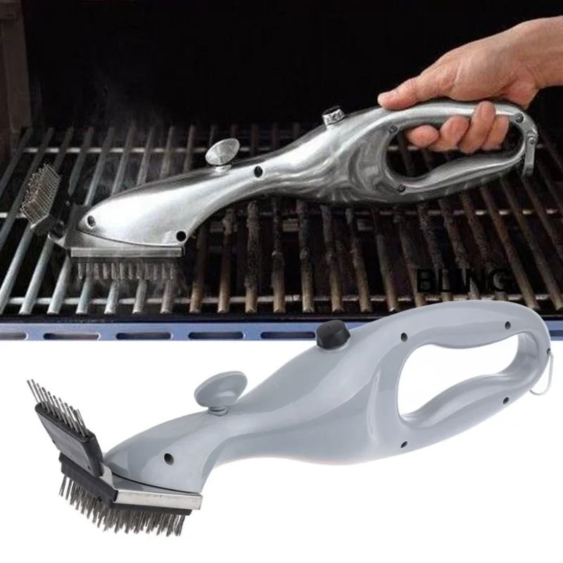 Outdoor BBQ Grill Steam Cleaning Brush - Charcoal &amp; Gas Cleaner Tool