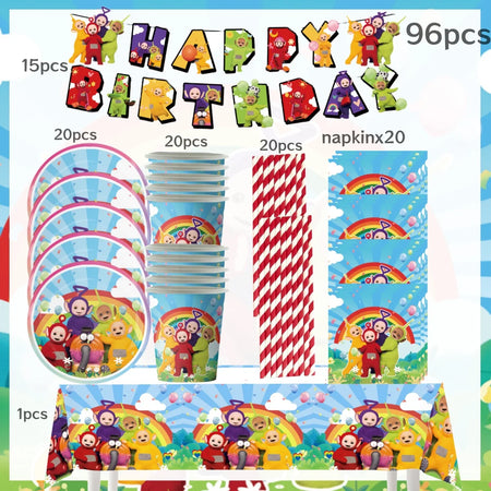 Tinky Winky Birthday Party Decoration Set BPXQZZ-96PCS