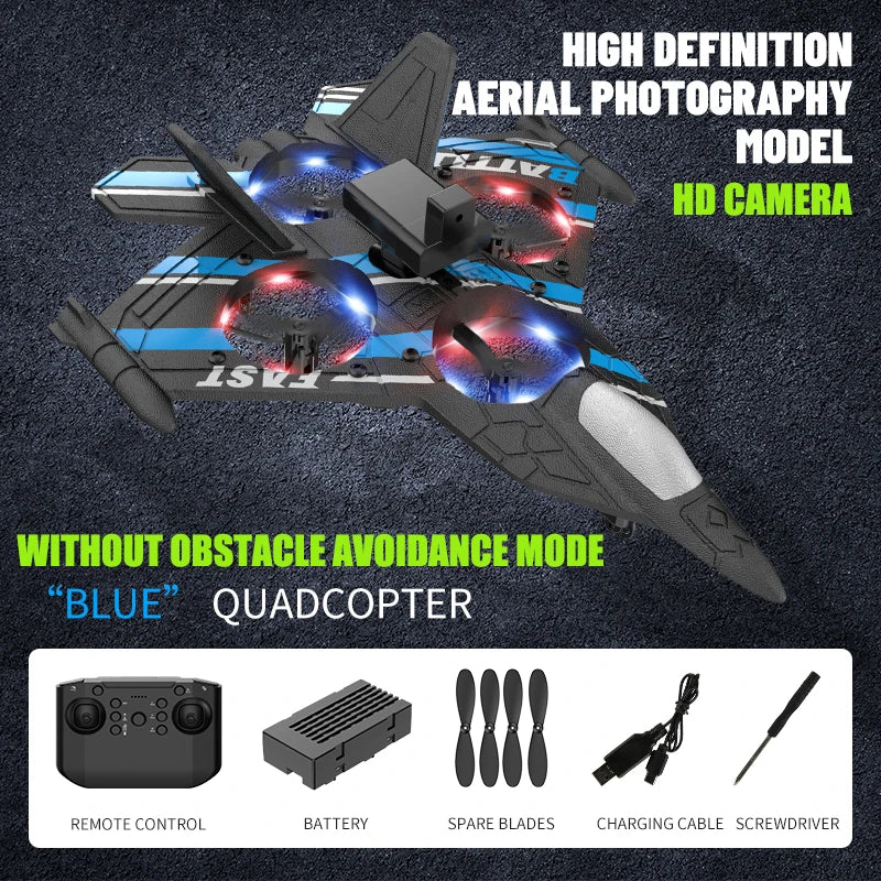 Hywiwine RC Plane &ndash; Aerial Photography with Obstacle Avoidance Blue with camera
