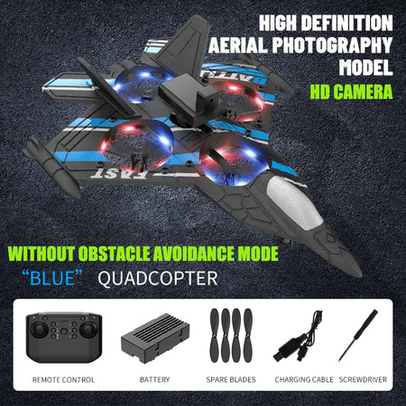 Hywiwine RC Plane &ndash; Aerial Photography with Obstacle Avoidance Blue with camera