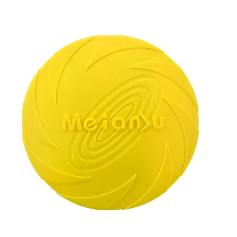 OUZEY Bite Resistant Flying Disc Toy for Dogs - Interactive Training &amp; Outdoor Fun Yellow / 18CM