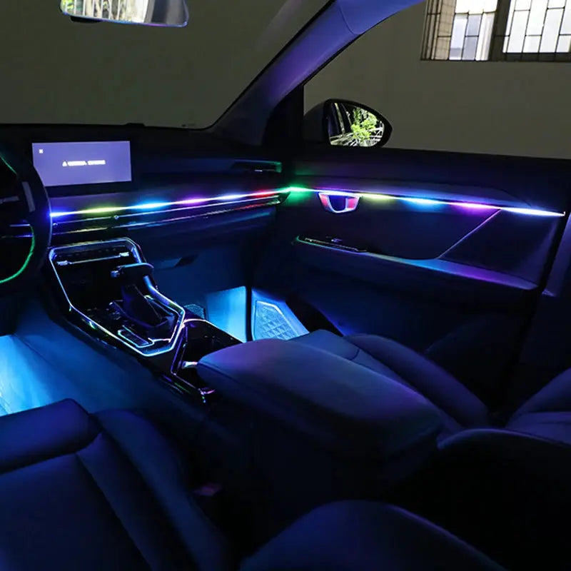 Car Ambient Light Accessories Acrylic Strips 110cm 90cm 75cm 35cm 20cm Full Colors RGB Car Interior Bluetooth App Control by InterCyprus Trading Ltd