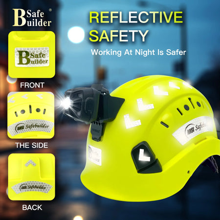 Safety Hard Hats With Headlight - Lightweight Helmet