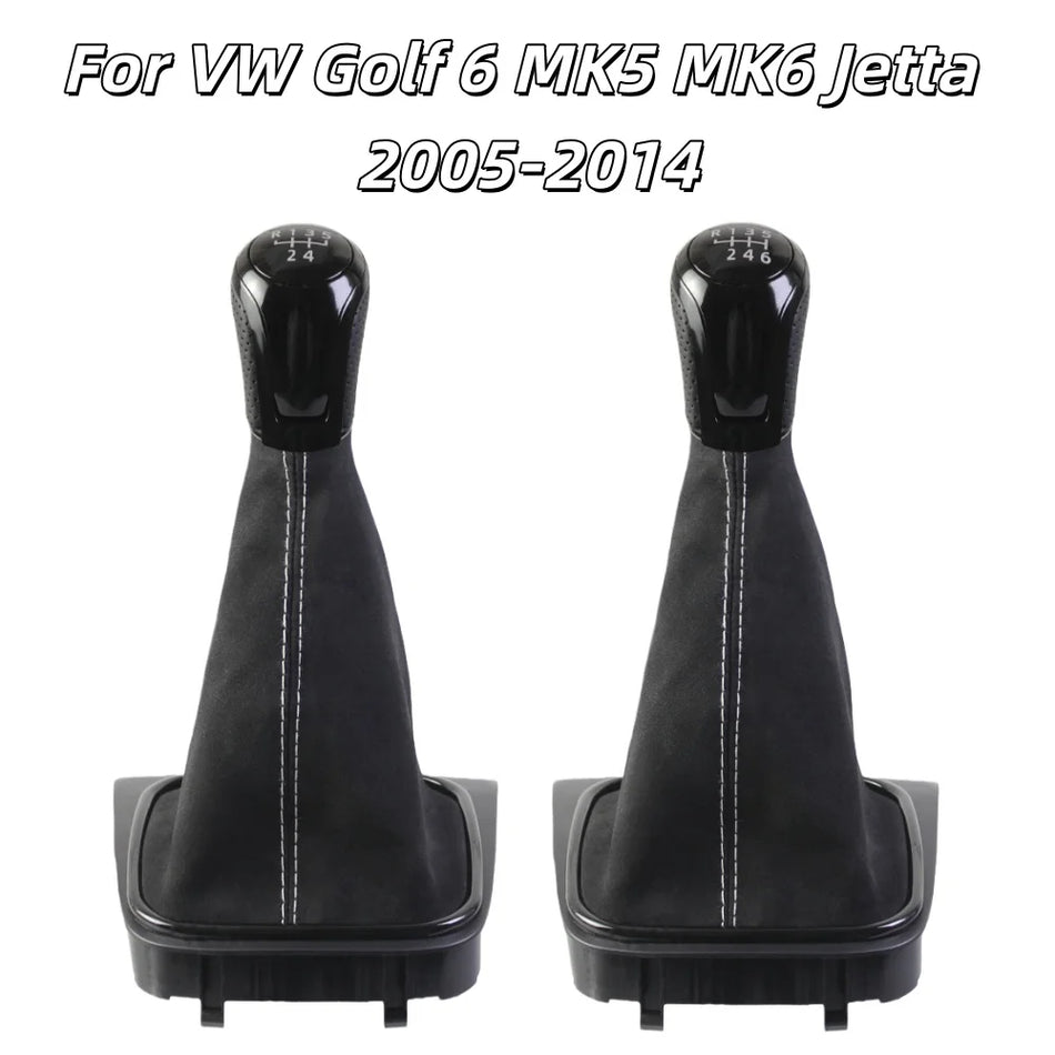 Pomello del cambio VW Golf 6 MK5 MK6 Jetta con copertura antipolvere in suede PU