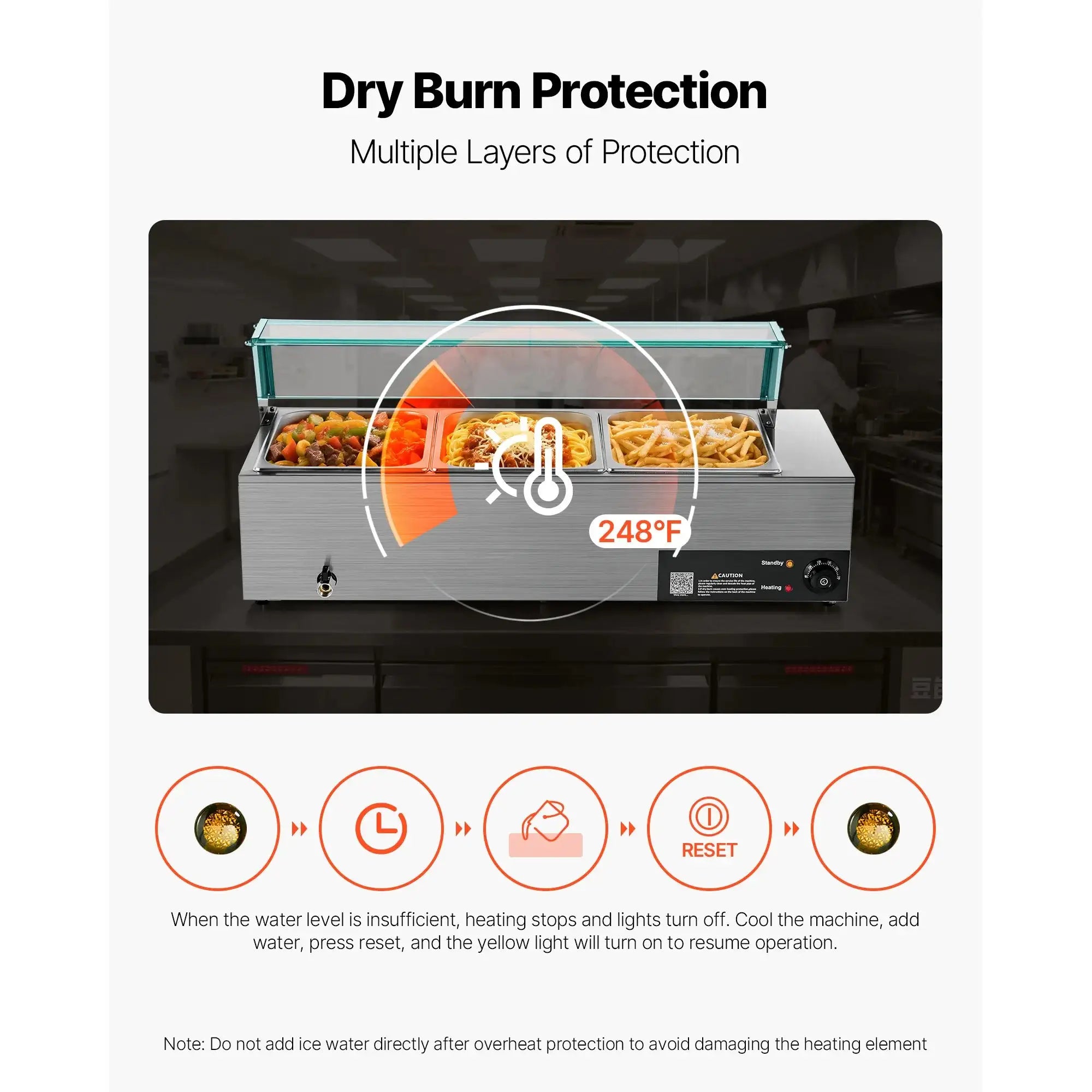 Stainless Steel 3 Pan Food Warmer Bain Marie
