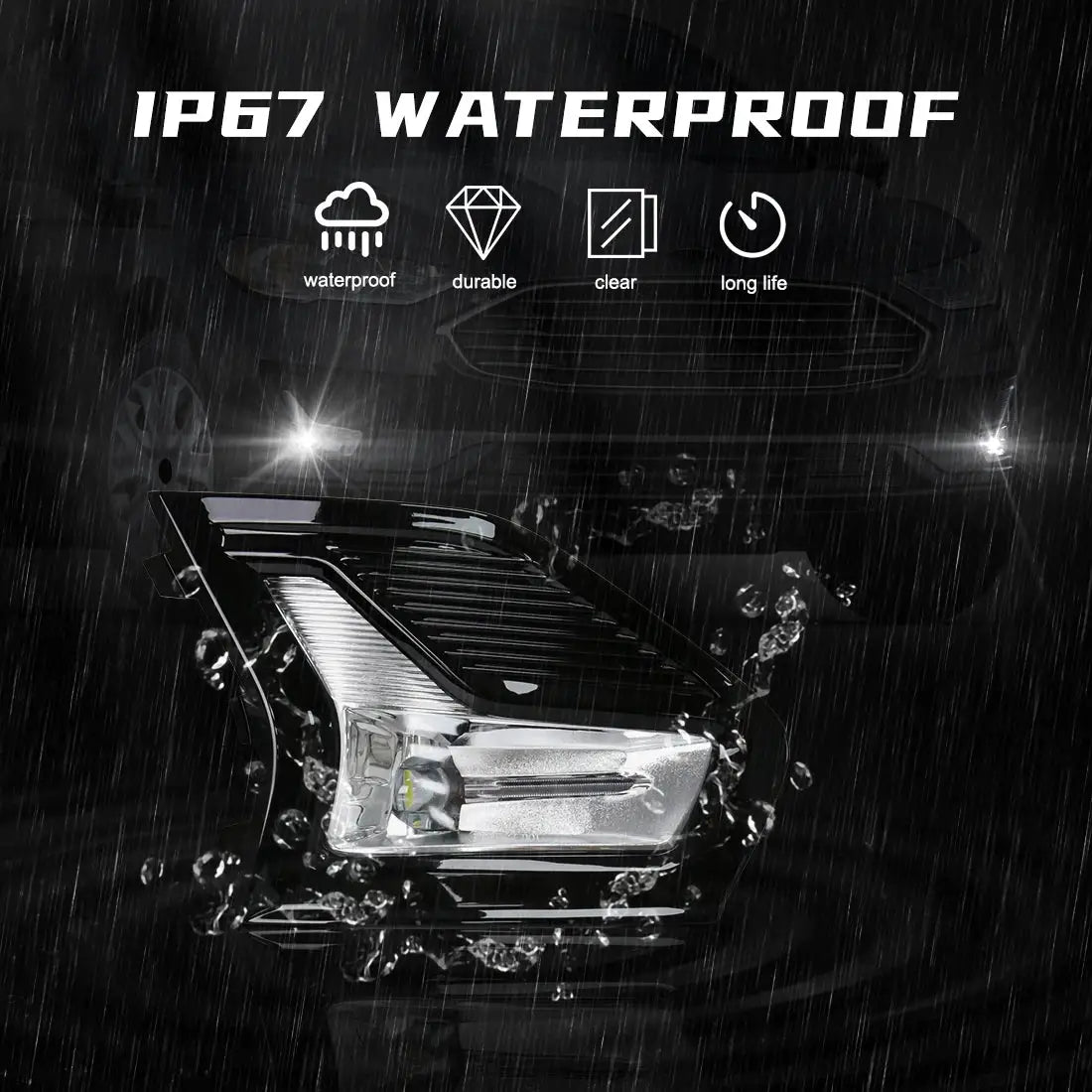 Led Fog Lamps For Ford Mondeo Fusion 2019 2020 Daytime Running Light DRL Car Front Driving Daylight Covers Frame Wire Switch 12V by InterCyprus Trading Ltd