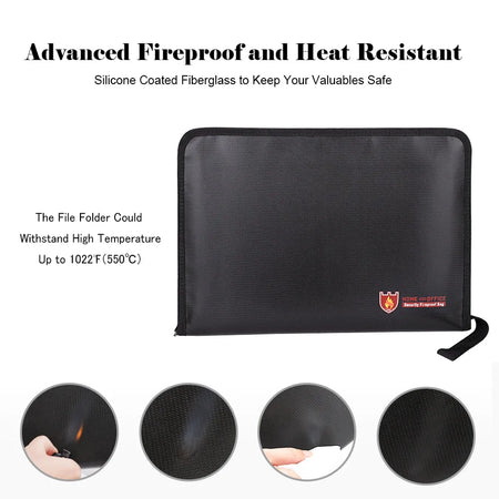 Portable Fireproof Document Bag &ndash; Water Resistant 12 Pockets