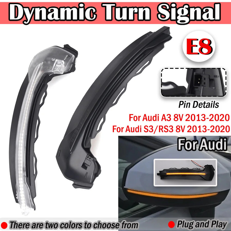 Luzes de Sinalização LED Dinâmicas do Espelho Lateral para Audi A3 8V S3 RS3