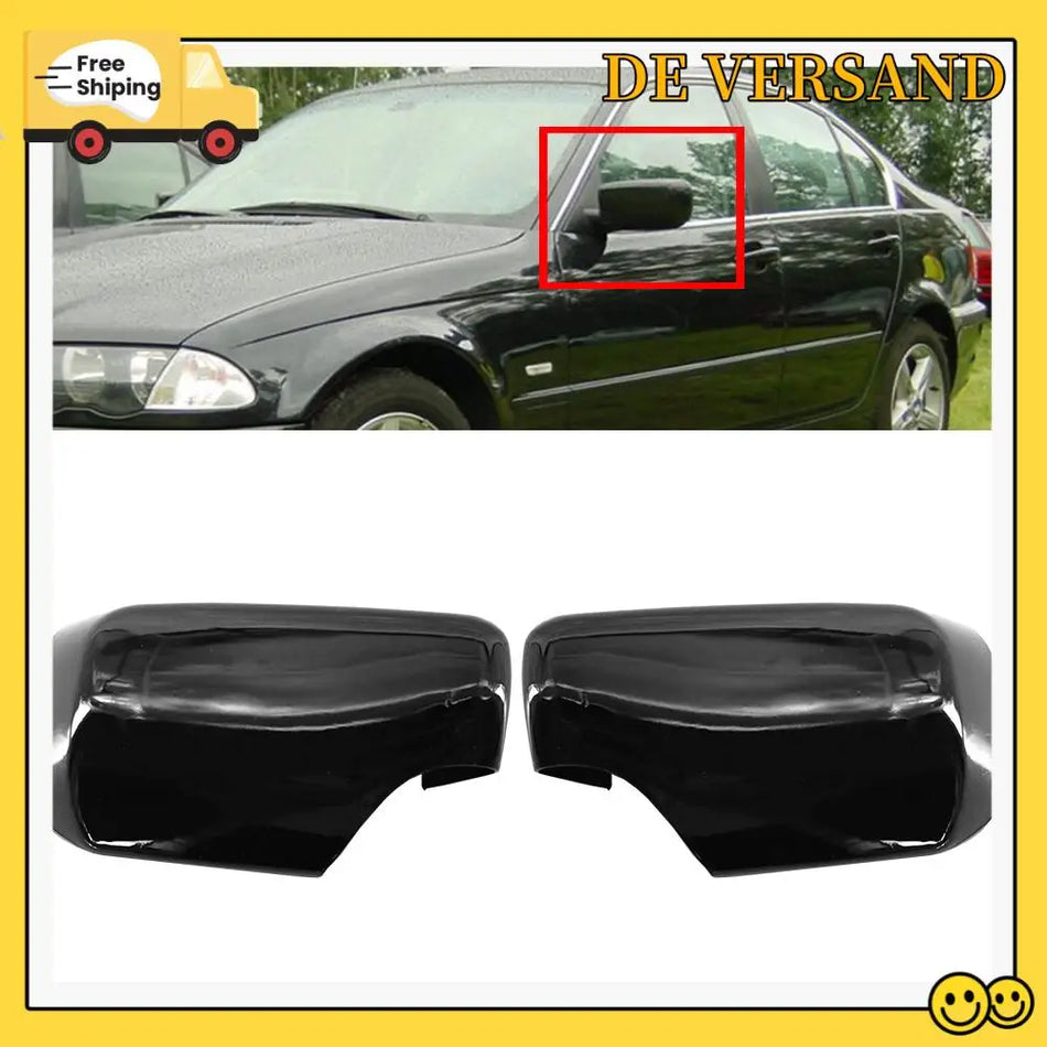 Rückspiegelabdeckung Ersatz für BMW E46 E39 1998-2005, 2-teiliges Set, langlebige Außenoberfläche