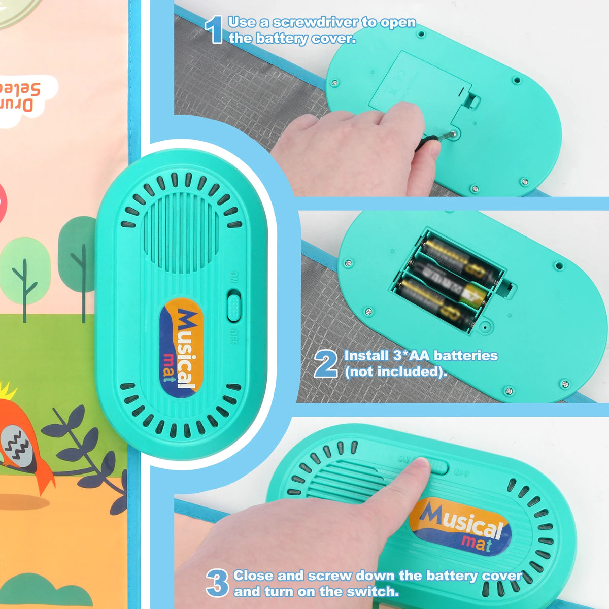 80x50cm Music Play Mat &ndash; Interactive Learning with 6 Instrument Sounds