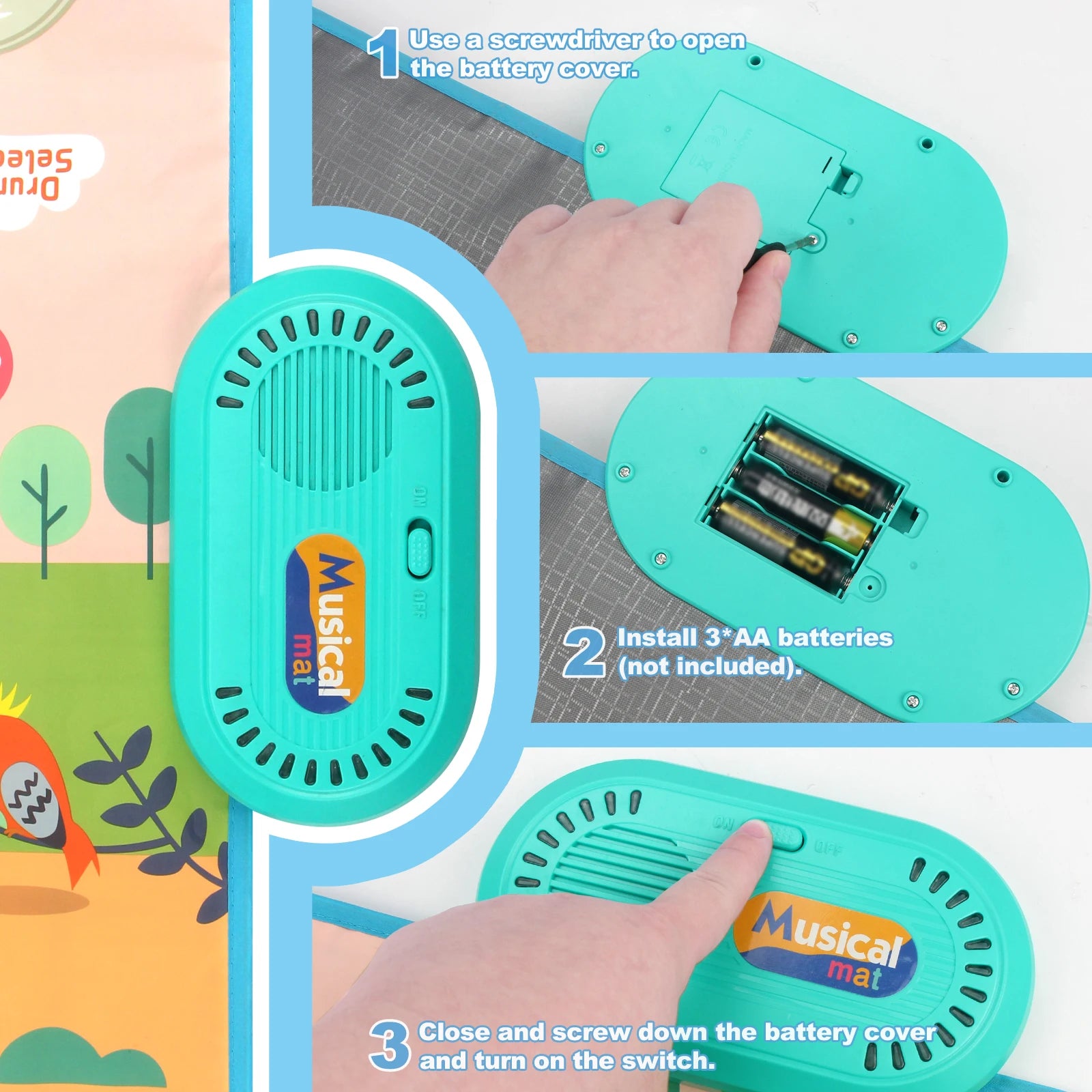80x50cm Music Play Mat &ndash; Interactive Learning with 6 Instrument Sounds