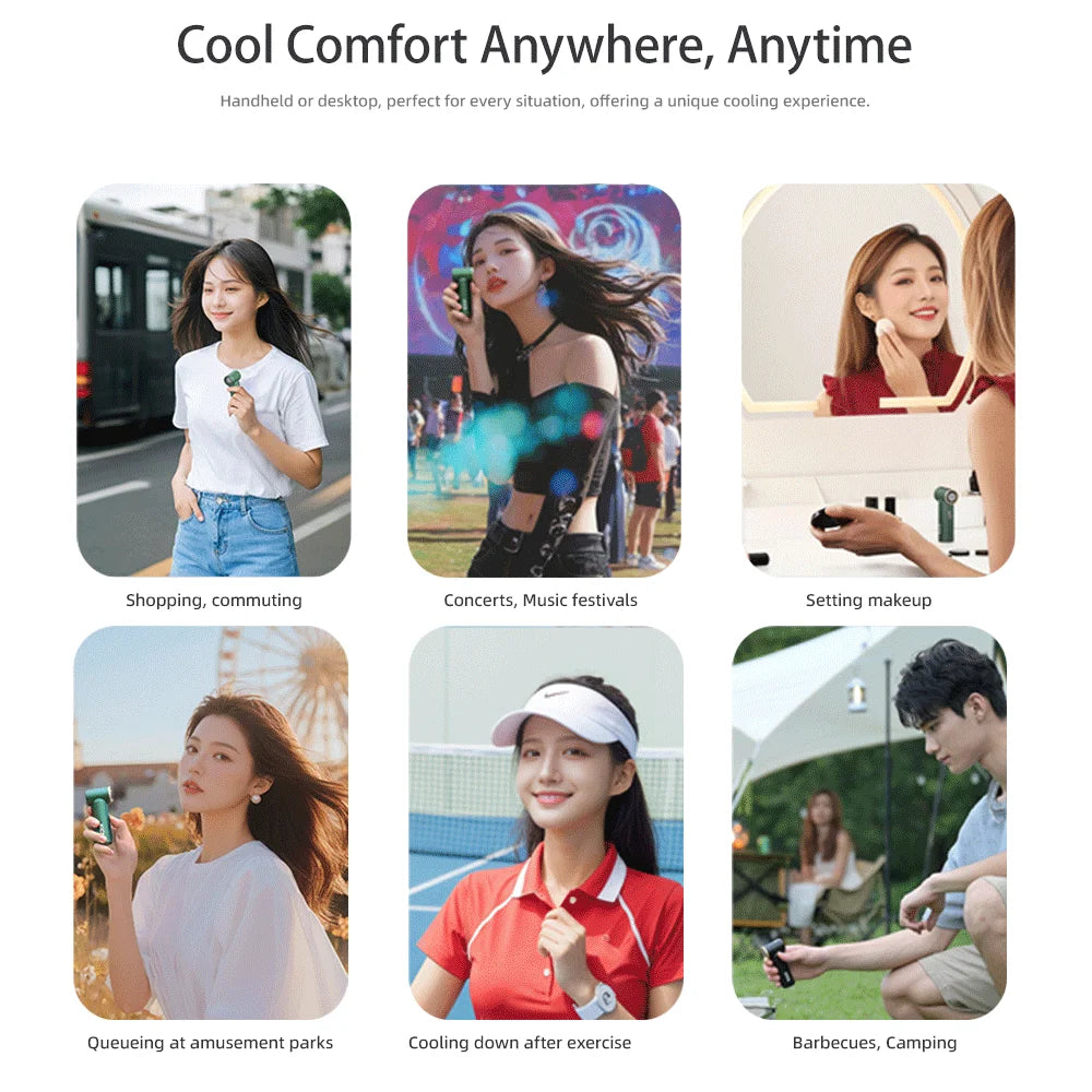 KICA 3000mAh Mini Turbo Jet Fan &ndash; Portable Handheld Cooling Appliance