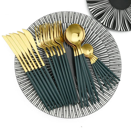 24Pcs Stainless Steel Dinnerware Set &ndash; Eco-Friendly Design