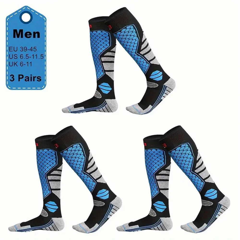 Men's Winter Thick Sports Socks &ndash; Ultimate Warmth and Comfort 3 Pairs Blue / One Size
