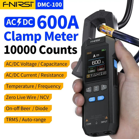 FNIRSI DMC100 600A Clamp Tester 10000 Counts DC AC Voltage