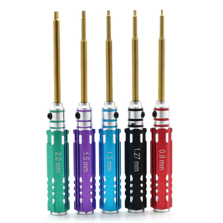 5pcs/set RC Mini 0.9mm 1.27mm 1.3mm 1.5mm 2.0mm Hex Screw Driver Set Titanium Screwdriver for Axial SCX24 1/24 RC Crawler Truck by InterCyprus Trading Ltd