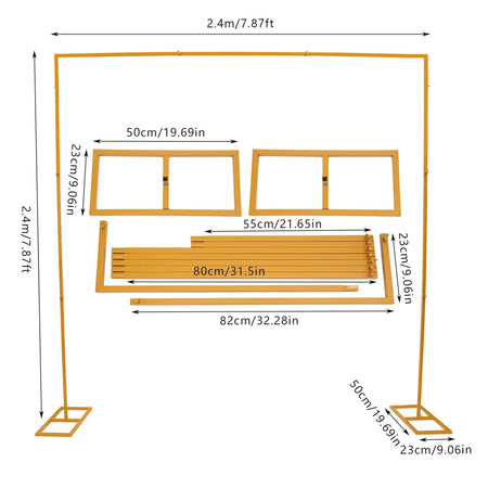 2.4 2 1.5m Gold White Metal Wedding Stand &ndash; Adjustable 2.4m / L / GERMANY