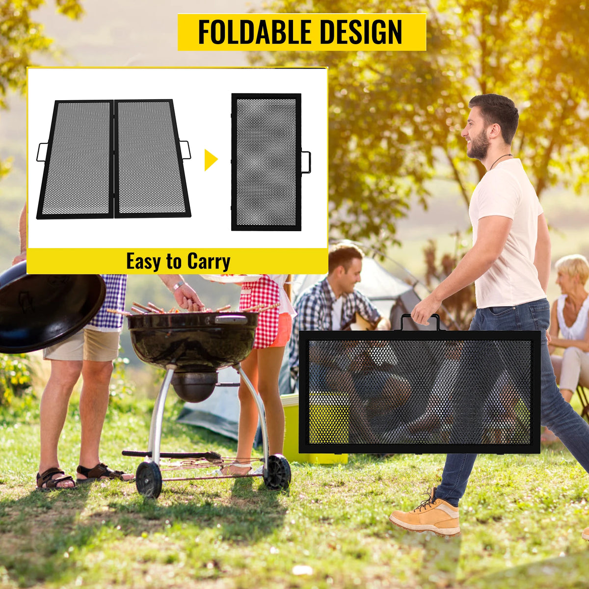 VV-RFPGG-W3030 Foldable Fire Pit Grate &ndash; Portable Steel