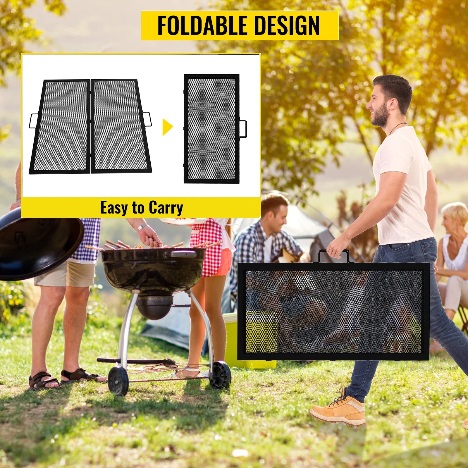 VV-RFPGG-W3030 Foldable Fire Pit Grate &ndash; Portable Steel