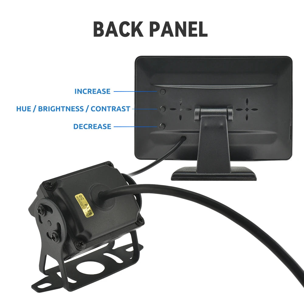 HD Rear View Camera System with 4.3 Inch Monitor for Cars &amp; RVs