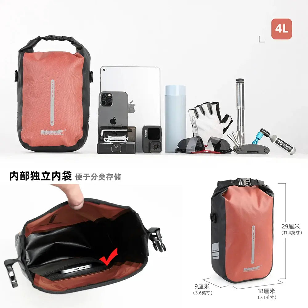 Rhinowalk 2 PCS Bike Quick Release Front Fork Bag 4L/6L Waterproof Cycling Electric Scooter Vehicle Bag Storage Accessory by InterCyprus Trading Ltd