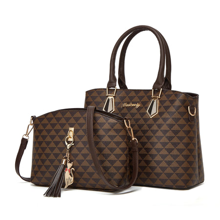 Simple Korean Style Women's Casual Tote Handbag Chocolate / L