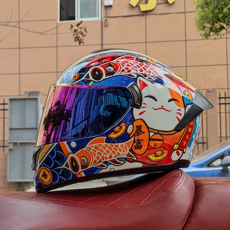 Racing Full Face Safety Motorcycle Helmet &ndash; Lightweight