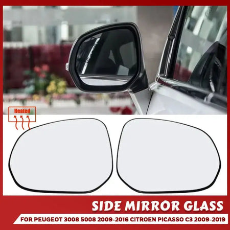 Wide Angle Heated Wing Mirror Glass For Peugeot 3008 5008