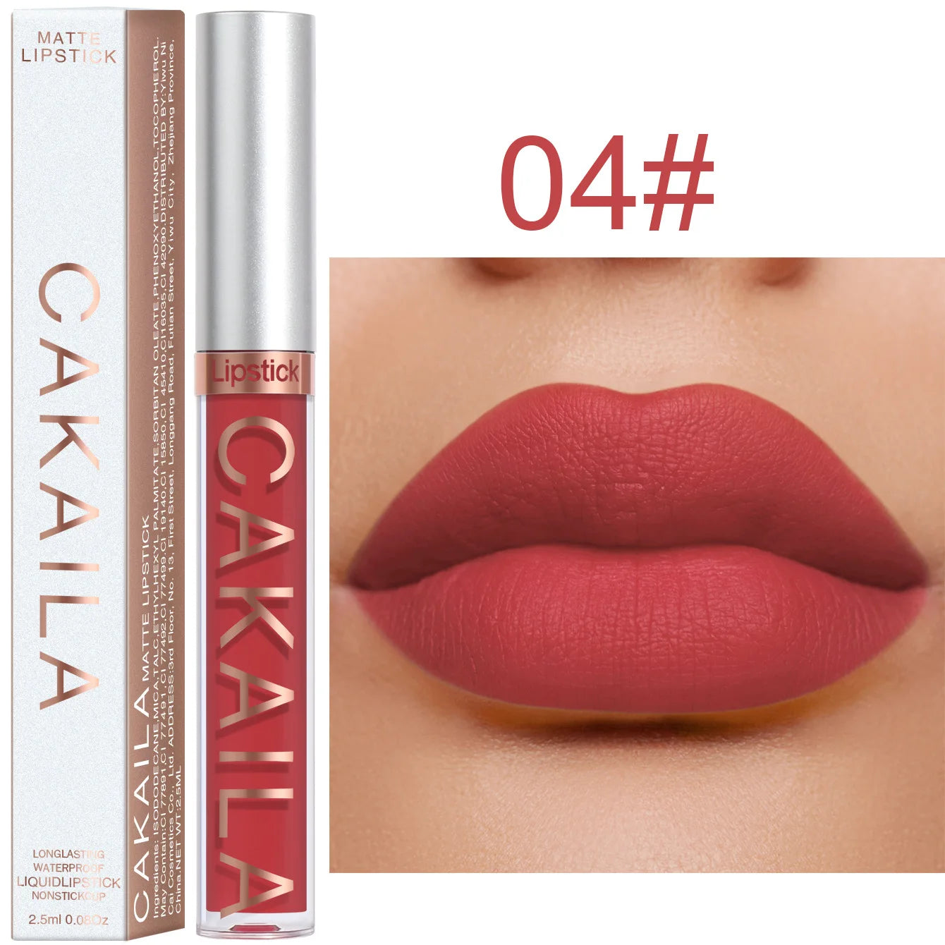 18 Colour Matte Lipstick - Non-Stick Cup Waterproof Lip Gloss 04