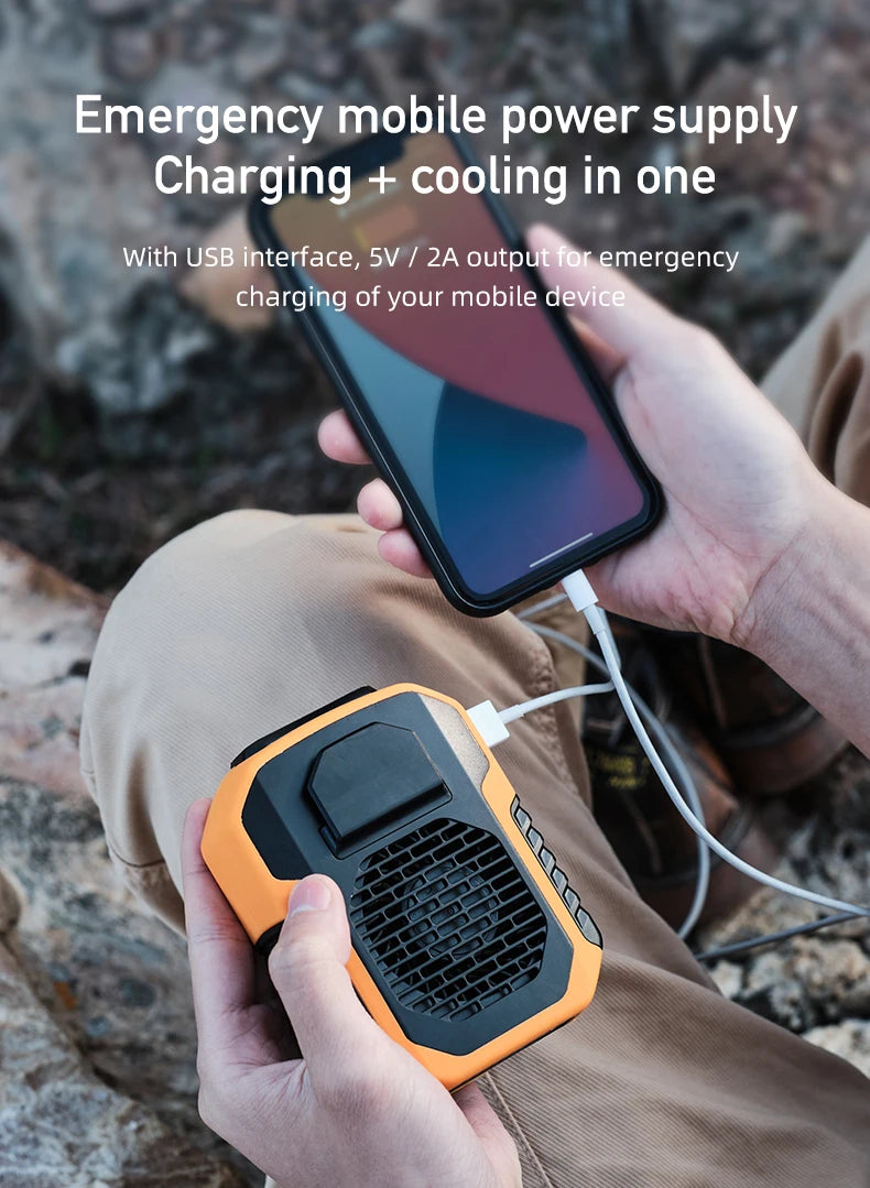 Belt Clip Fan With Built In Power Bank And Flashlight
