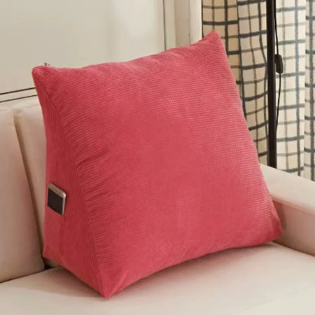 Ergonomic Triangle Backrest Pillow for Bed and Sofa red / M