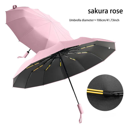 Reinforced 24-Bone Umbrella &ndash; Strong and Durable Wind-Resistant Design Pink